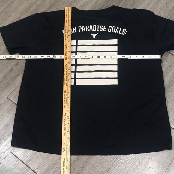 Under Armour Project Rock “Hardest Worker in the Room” Black Screen Print Tee - Picture 9 of 11